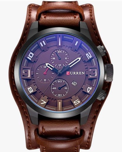 Reloj CURREN 8225 con esfera café y correa ancha